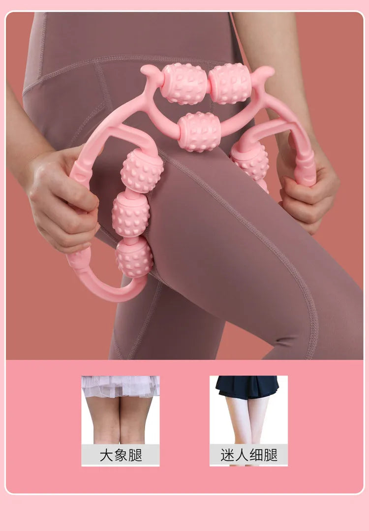 9-Wheel Leg Massager Roller Calf Muscle Relaxation Leg Beauty Device Massage Slimming Leg Ring Leg Clamp Sports Fitness Leg Clamp