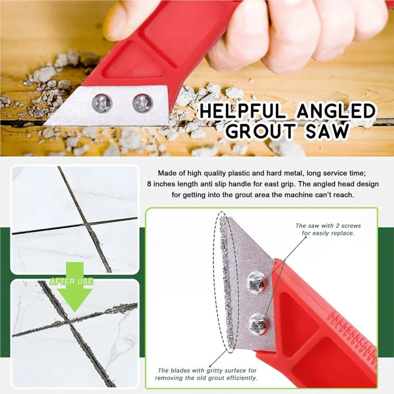Grout Removal Tools 22 Pcs  Set Saw Blade Grout Hand Saw Tile Joint Cleaning Brush Caulking Edge for Floor Kitchen Hand Tool Set