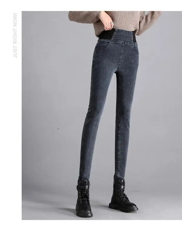 Jeans Oversize 26-38 Slim Denim Pants Women's High Waist Skinny Jean Vintage Wash Pencil Stretch Vaqueros Leggings Pantalones