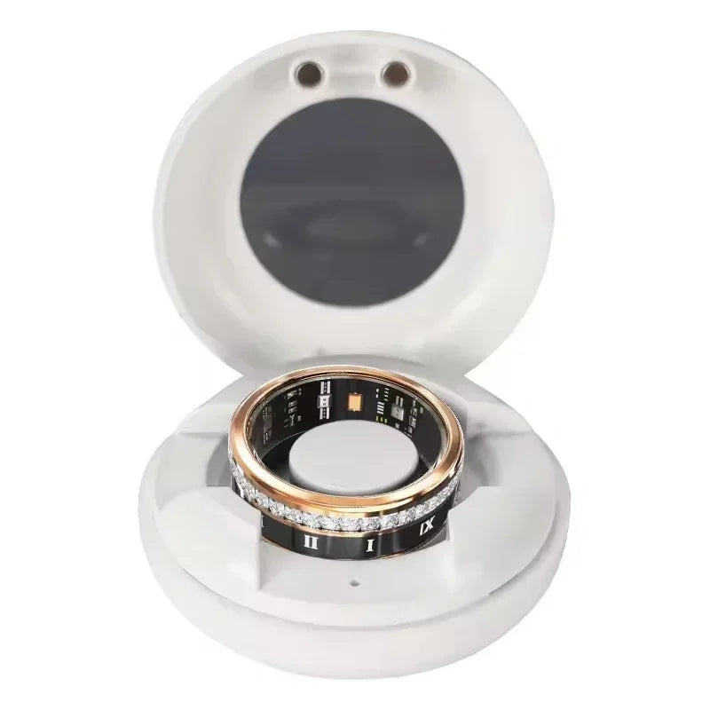 Diamond Smart Ring for Men Women Heart Rate Blood Oxygen Sleep monitoring IP68 Waterproof Sport Modes Ring For Android IOS