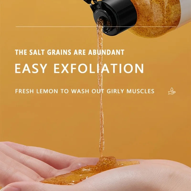 300ml Lemon Scrub Shower Gel - Alcohol-Free, Moisturizing & Nourishing Body Wash