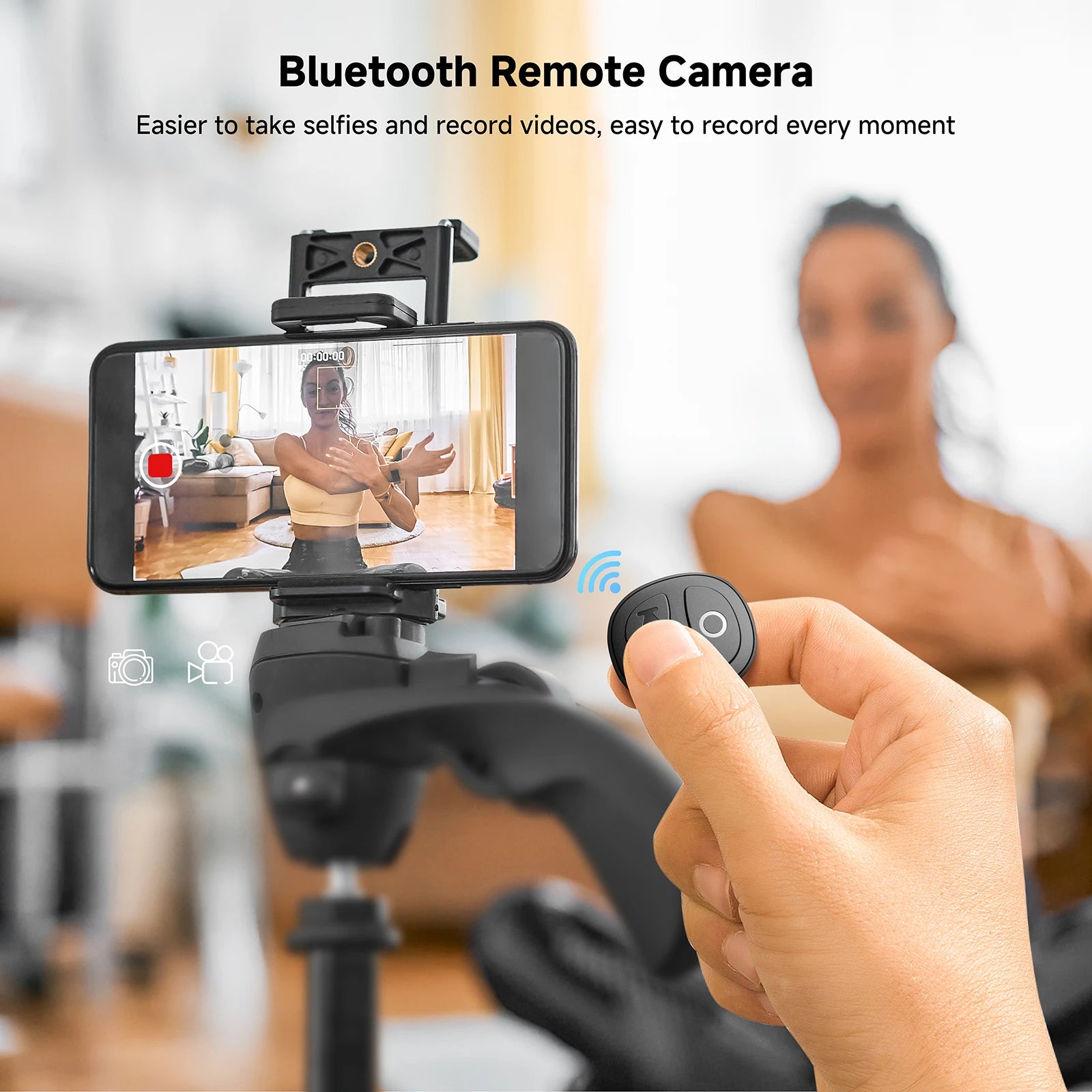 GITFOS Bluetooth Scroller Ring for TikTok Phone Remote Control Bluetooth Page Turning Ring Wireless Camera Selfie Button