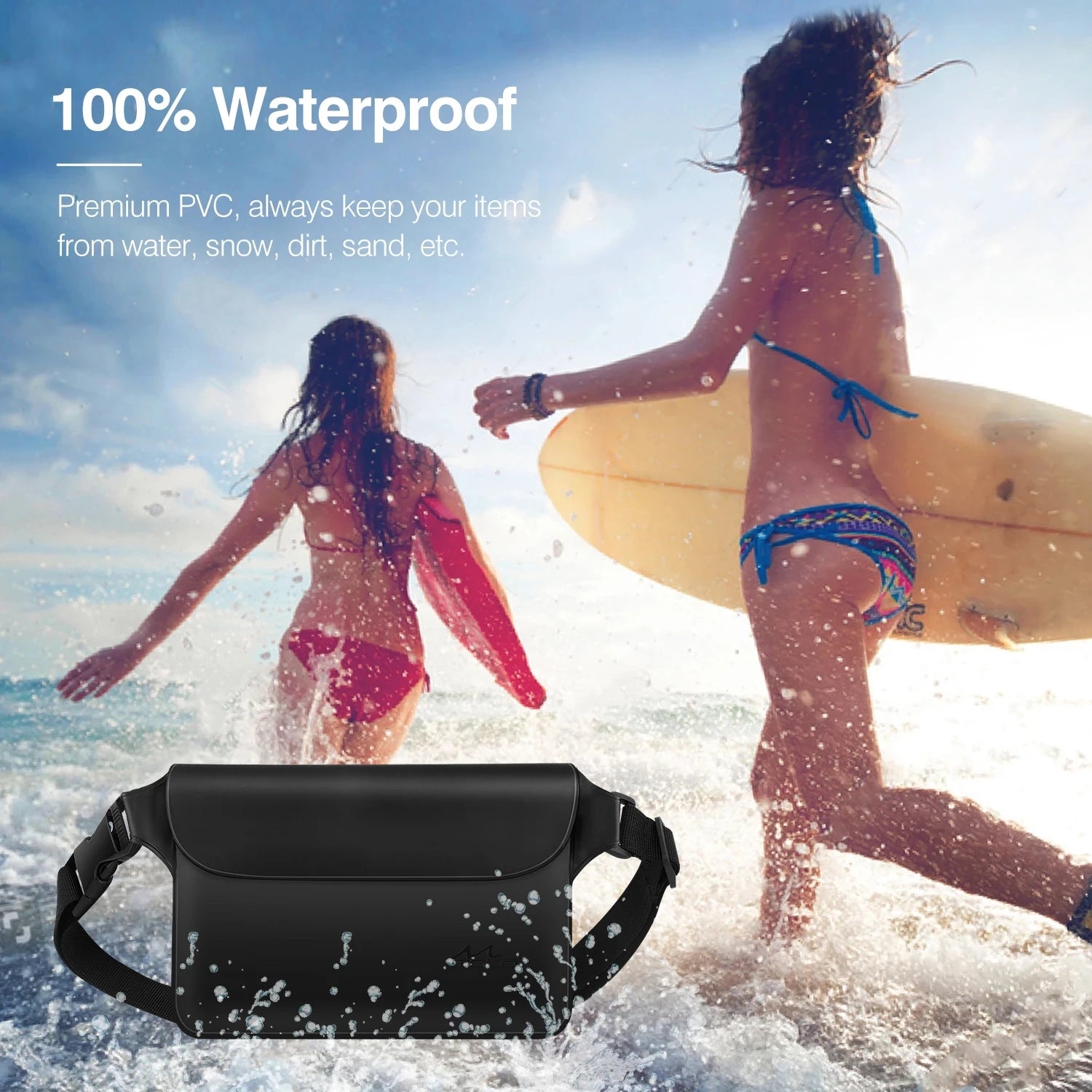 Waterproof Pouch Mobile Phone Case With Waist Strap Multi Color Swimming Storage Bag Phone Moisture Proof Dry Bag For Cell Phone