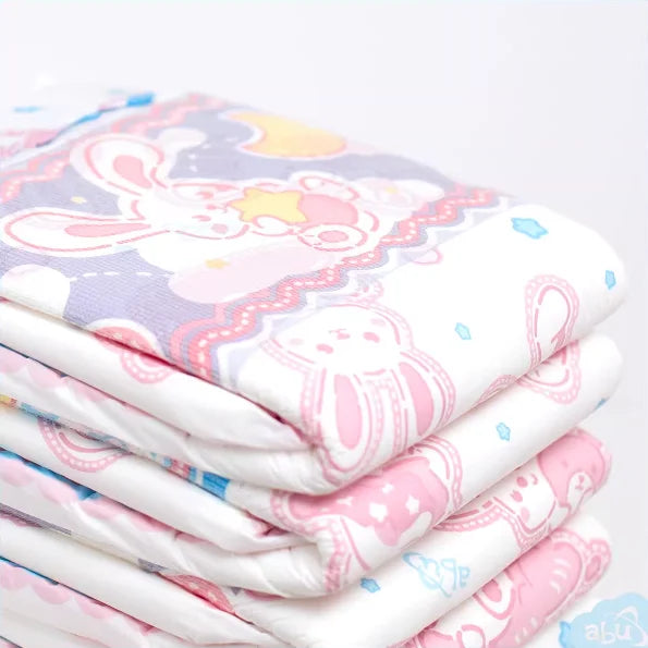 Adult Baby Diaper ABDL Diapers Brief High Absorption DDLG Cute Cartoon Pattern Cotton Soft Thick Disposable Diaper For Men Women