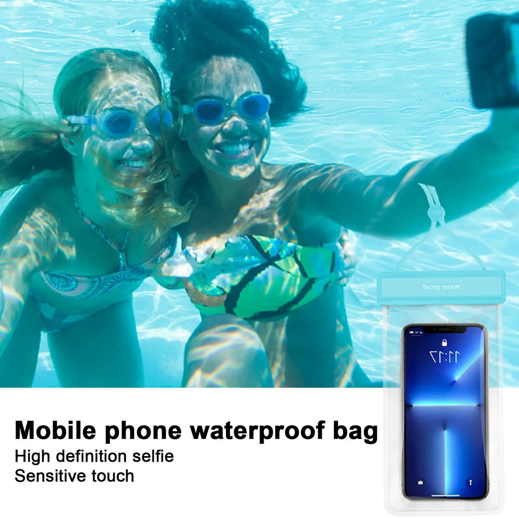 IPX8 Waterproof Phone Pouch, Swimming & Diving Dry Bag with Touchscreen for Mobile Devices Up to 7.2 Inches