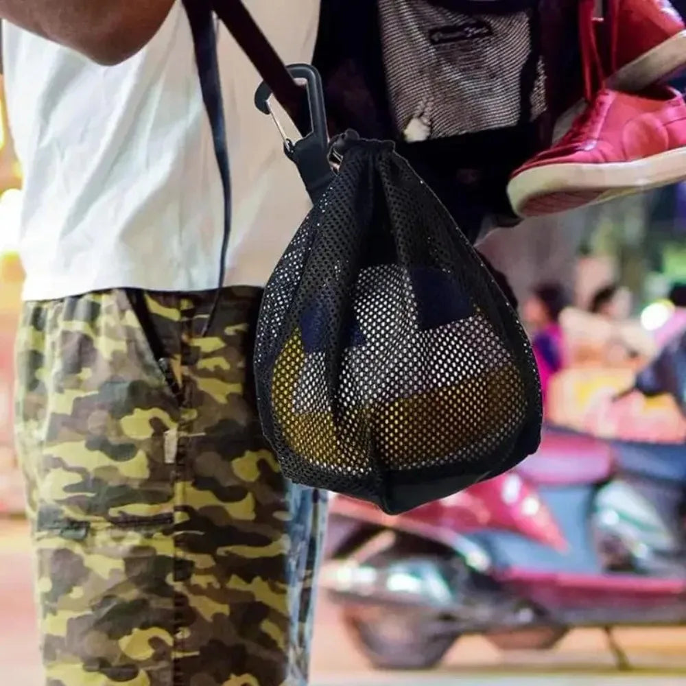 Portable Drawstring Basketball Backpack Mesh Bag Football Soccer Volleyball Ball Storage Bags Outdoor Sports Cycling Equipment