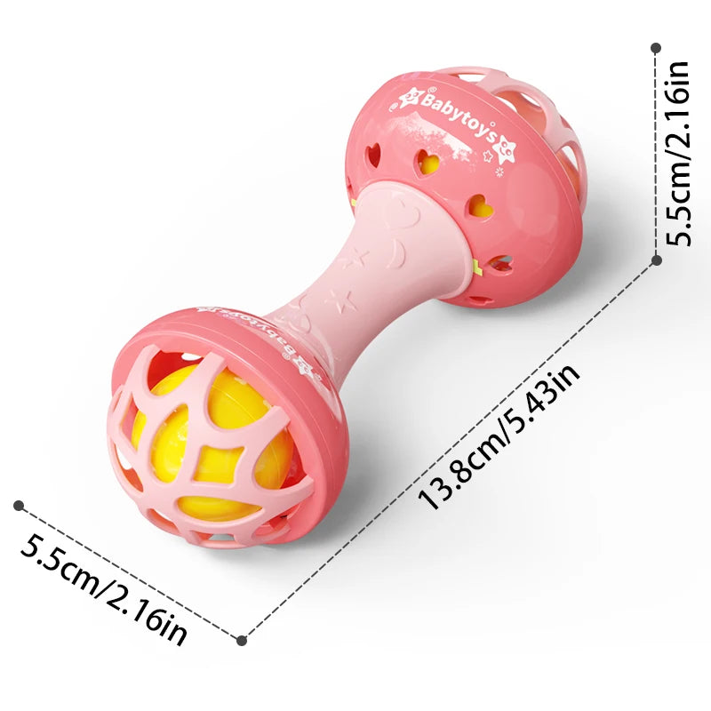 Pink Ringtone Handdrum Baby Toy - Durable ABS Material, with Rabbit & Heart Patterns, Perfect for Newborns & Toddlers