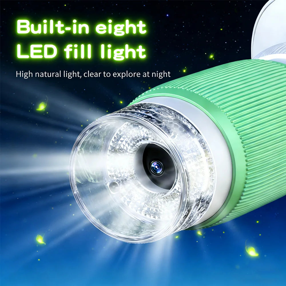 Kids Handheld Microscope (Ages 6-12) | 2.4" IPS HD Screen, 200X/1000X Magnification, Photo/Video Recording