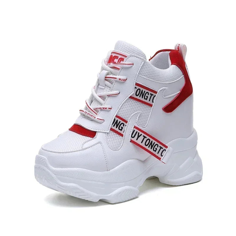 2025 NEW High Quality Chunky Platform Outdoor Sneakers Women Super High Heels Casual Shoes Woman Height Increasing Boot Mujer