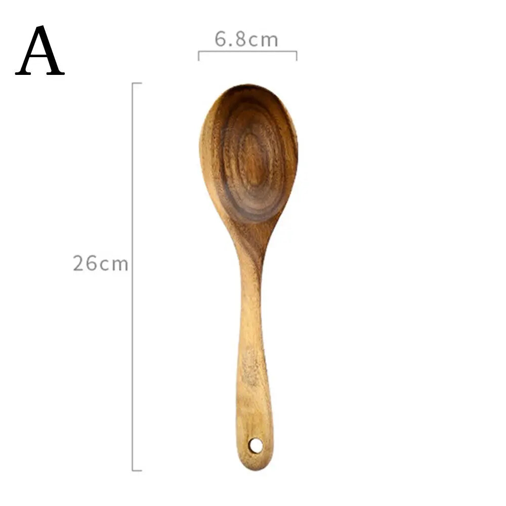 Cooking Mixing Salad Cutlery Utensils Kitchen Tools Dinner Tableware Large Spoons Fork Wooden Spoon
