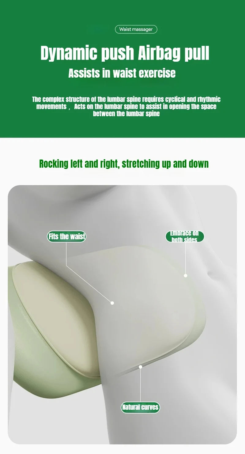 Electric Lumbar Massager Waist Back High-Frequency Vibration Massager Waist Spine Support Airbag Traction Massage Machine