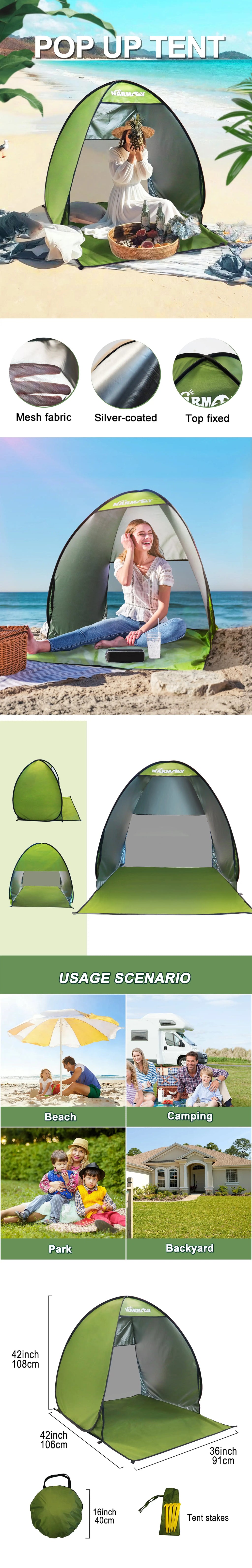 Pop-Up Beach Tent UV-resistant & Waterproof Sun Shade Shelter for Camping