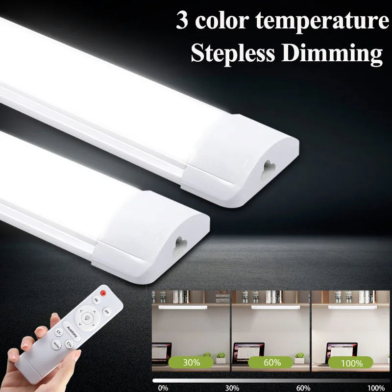 Cabinet LED Lamp Tube Lights Remote Control Dimmable LED Lamp 110-265V Light Bulbs Kitchen Closet Lamps For Home Bedroom Indoor