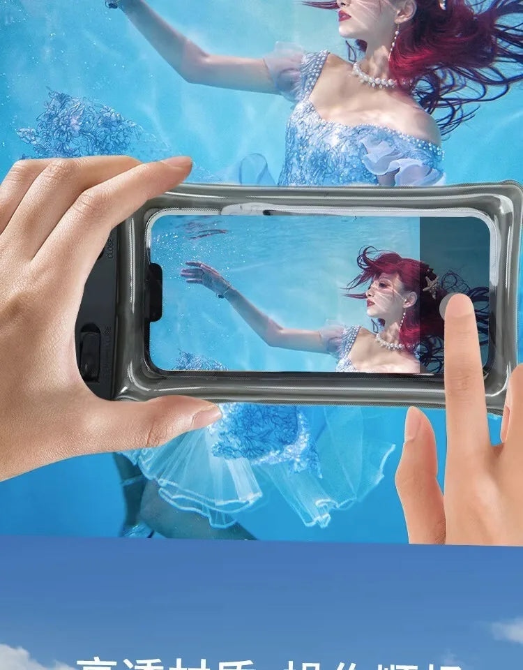 Transparent Waterproof Phone Pouch Under 7.2 Inches Touch Screen Swimming Rafting Waterproof Case with Lanyard Sealed Bag