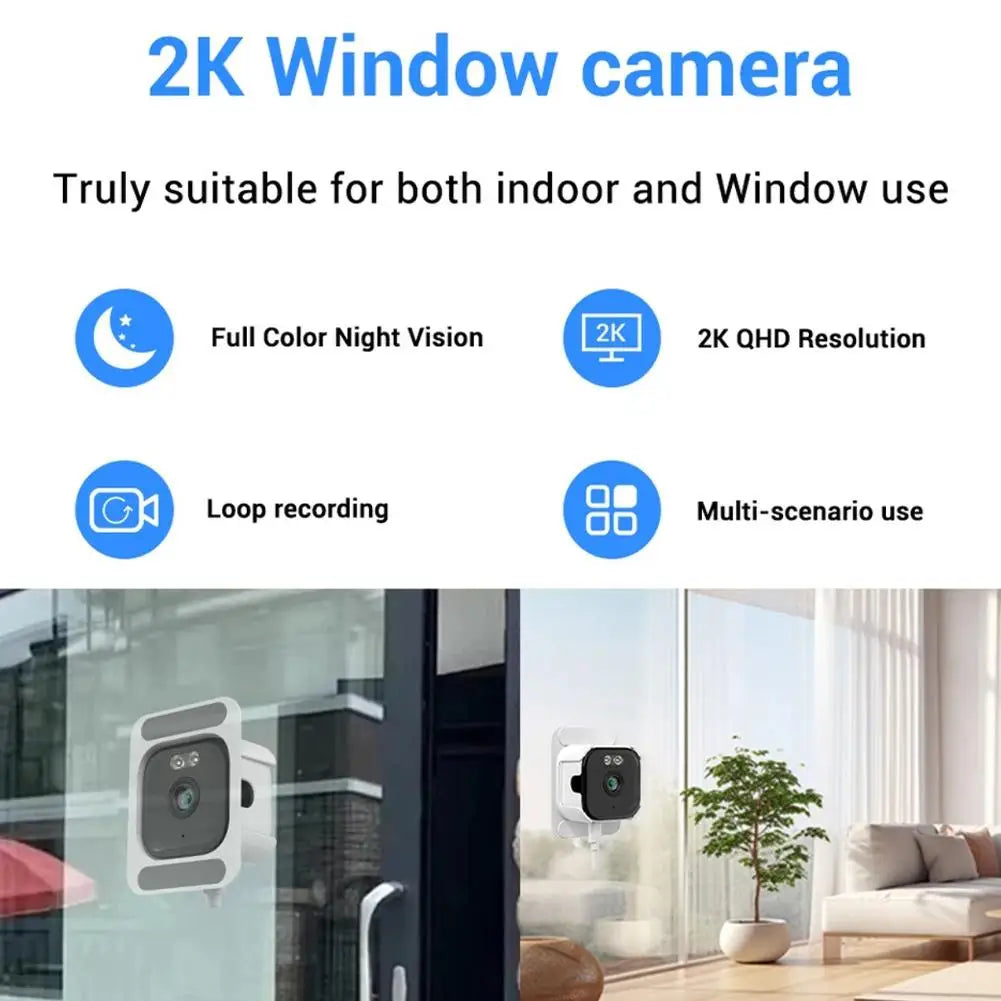 5MP WiFi Security Camera With Glass Mount Full Color Night Vision Two-Way Audio Baby Monitor Household Indoor Surveillance Cam