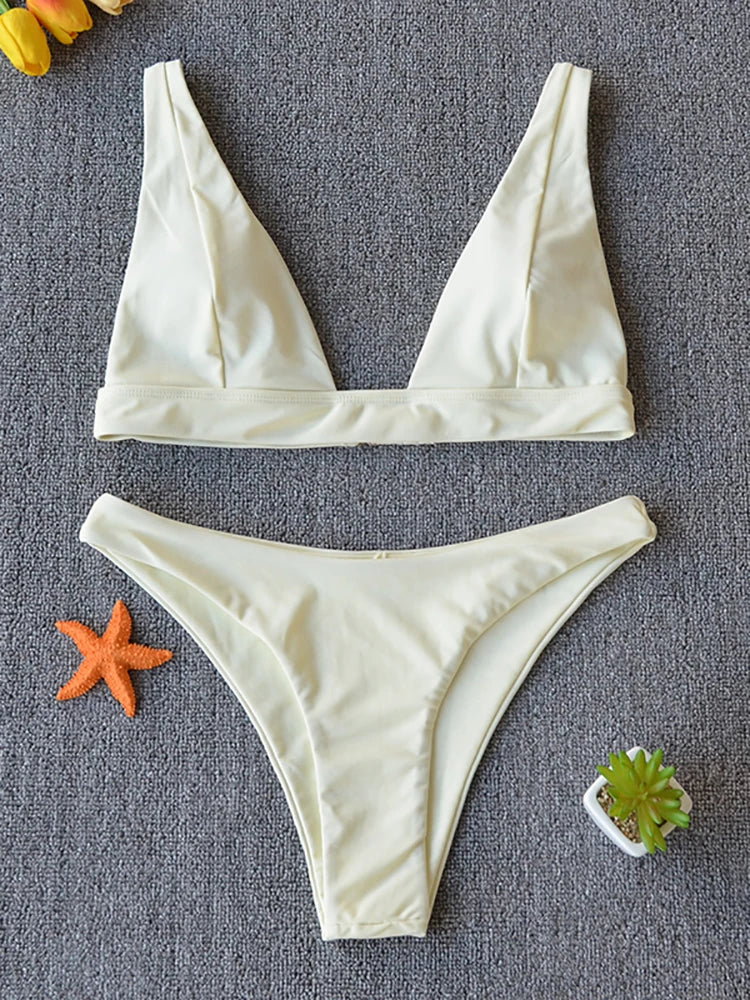 Bikini 2025 Micro Sexy Swimsuit Women Push Up Swimwear Two Piece Bikini Set Solid Bather Bathing Suit Swim Suit Female