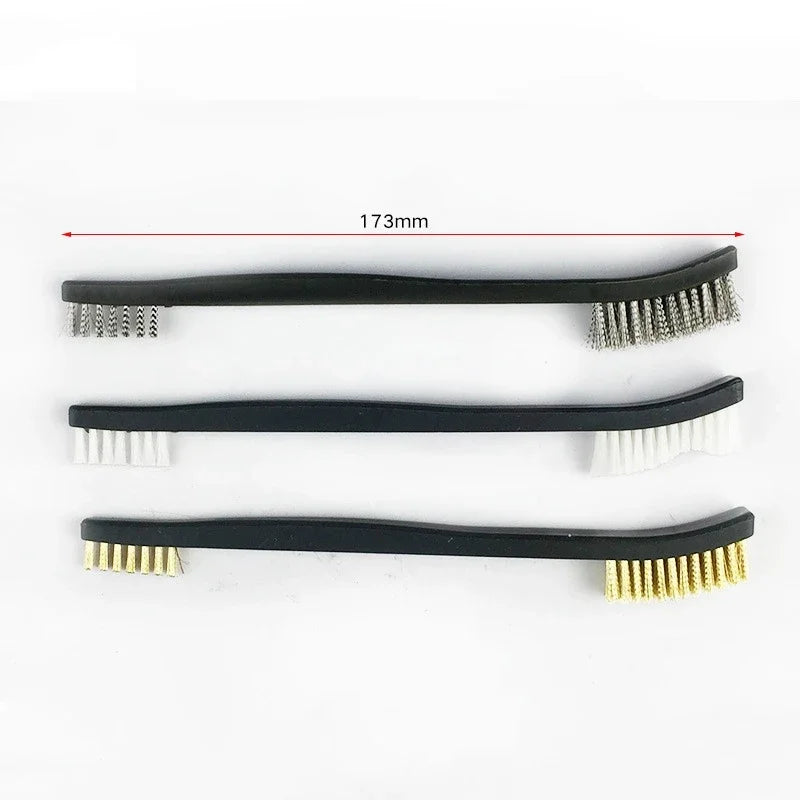 Cleaning Tool Double-end Mini Wire Brush Set Stainless Steel Brass Nylon Cleaning Polishing Detail Metal Rust Brush