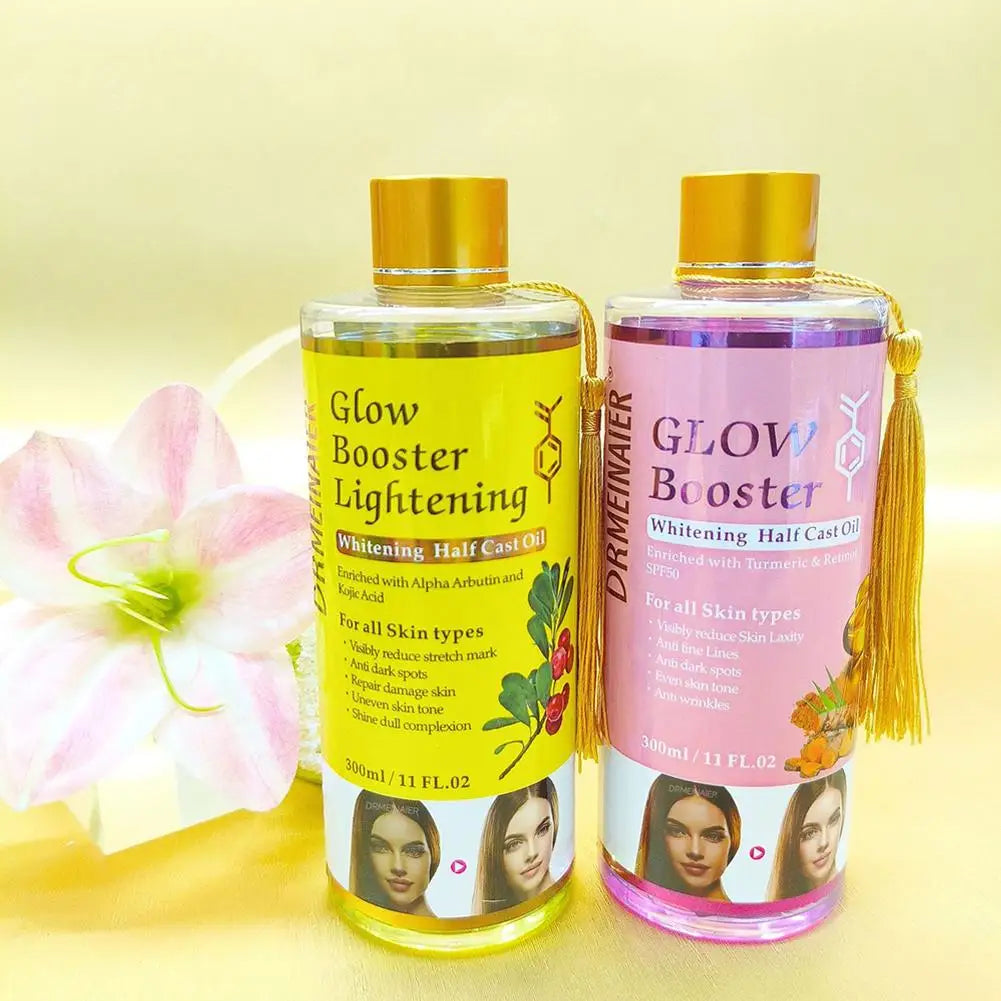 Booster Lightening Radiance Half Cast Oil 300ml Brightening Body Oil for All Skin Types, Brightening & Repairing Body Oil Skinca