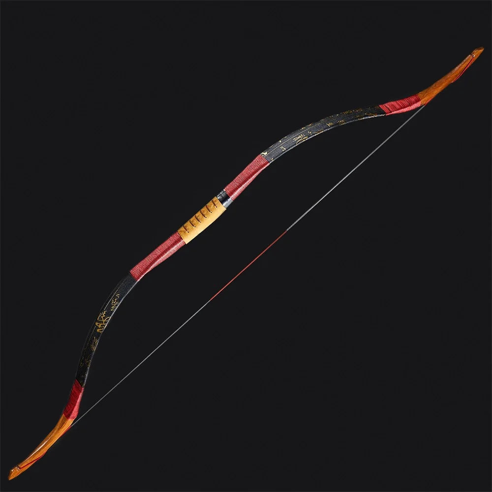 Toparchery Traditional Bow 15-50lbs Handmade Wooden Longbow Sports Shooting Recurve Bow Outdoor Hunting Practice
