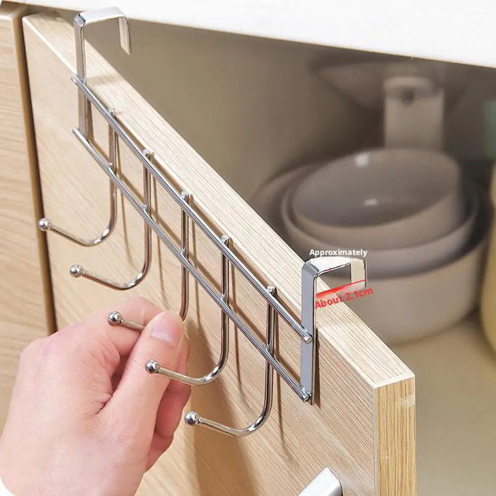 Hooks Over The Door 5 Hooks Home Bathroom Organizer Rack Clothes Coat Hat Towel Bags Keys Hanger Bathroom Kitchen Accessories