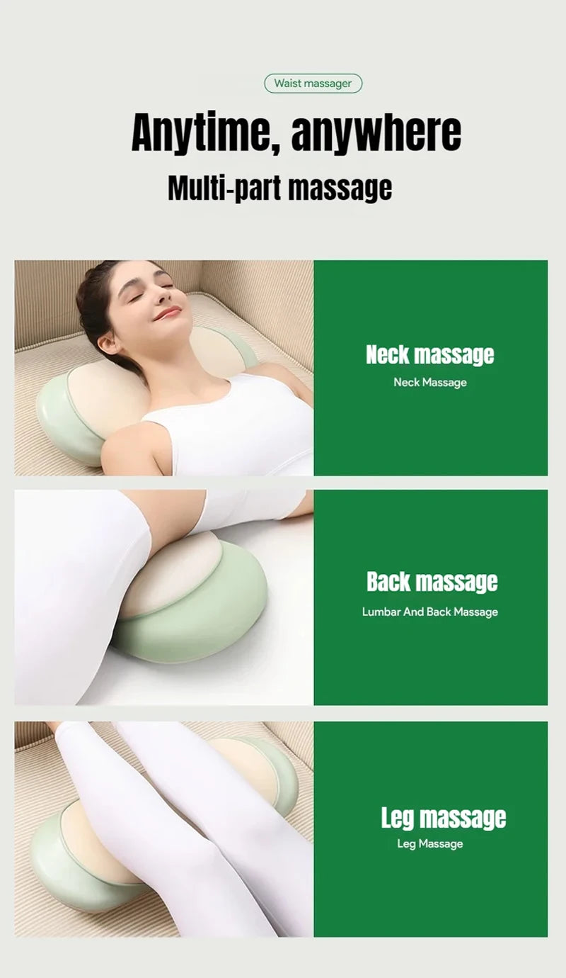 Electric Lumbar Massager Waist Back High-Frequency Vibration Massager Waist Spine Support Airbag Traction Massage Machine