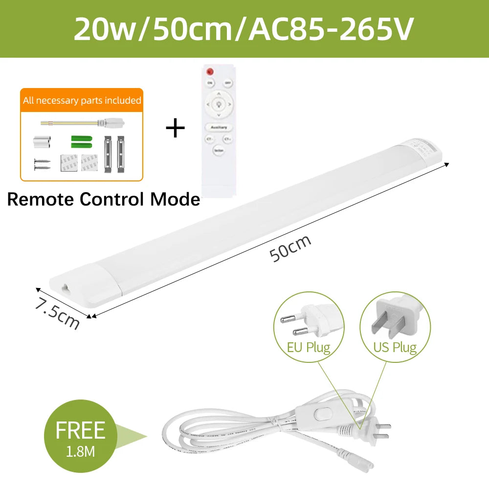 Cabinet LED Lamp Tube Lights Remote Control Dimmable LED Lamp 110-265V Light Bulbs Kitchen Closet Lamps For Home Bedroom Indoor