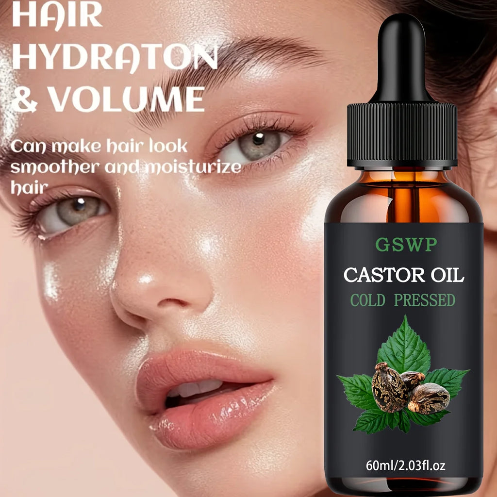GSWP castor oil is suitable for facial skincare, body massage, hair care, hand moisturizing, and aromatherapy diffuser use.60ml