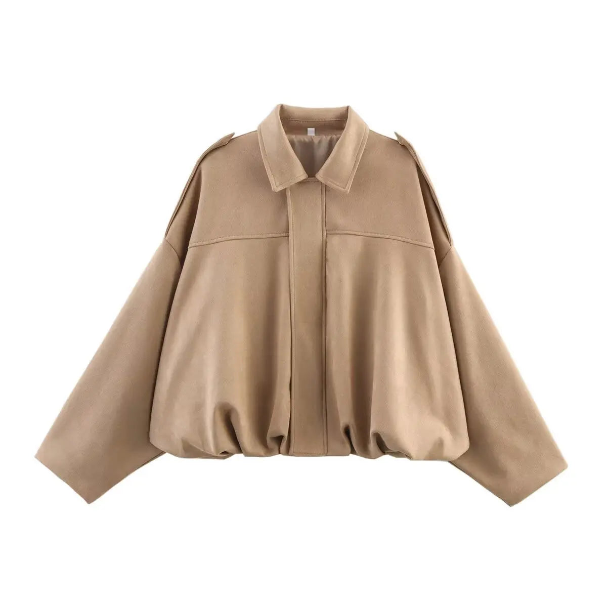 Women's Bomber Jackets Coats Fashion Turn-down Collar Long Sleeve Oversize Coats 2025 Autumn Ladies Vintage Outerwear Chic Tops