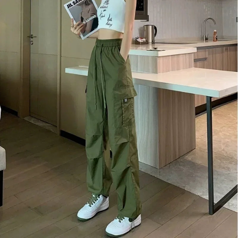 New In Korean Fashion Cargo Pants for Women Comfortable Stretch High Quality Xxl Vintage G Trends 2025 90s Casual Woman Trousers