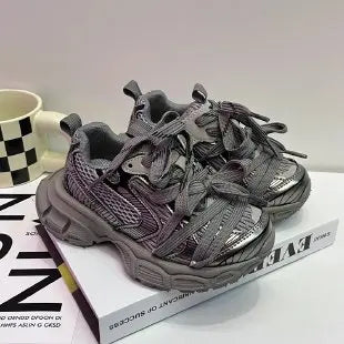 Children's Sneakers Chunky 2025 New Girls Basketball Shoes Fashion Versatile Kids Causal Boys Sports Shoes for School Breathable