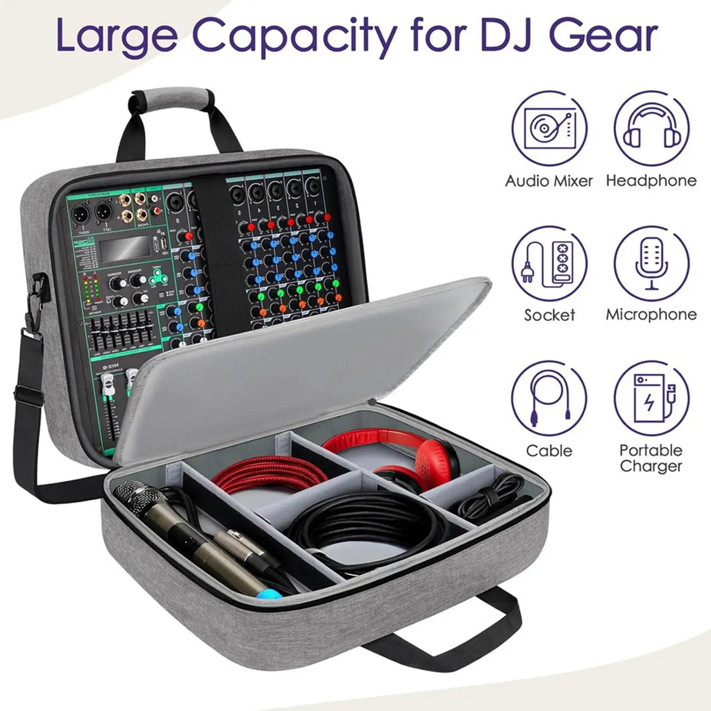 Audio Mixer Bag Large Recording Equipment Bag DJ Mixer Protective Bag Compact Audio DJ Mixer Case with Adjustable Storage Sound