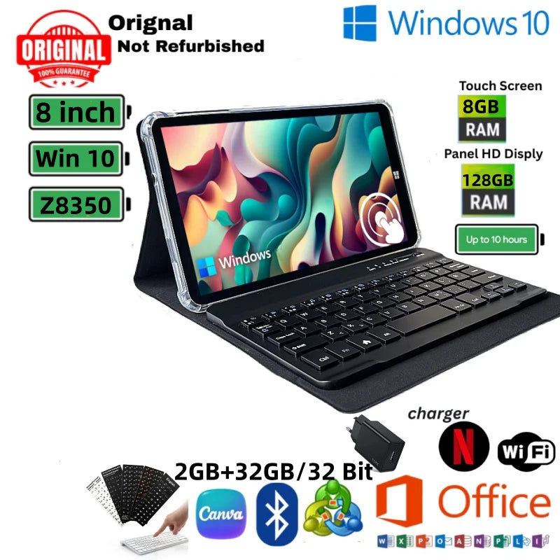 8GB RAM 128GB ROM Tablet PC 8 INCH 64 Bit x64 System Windows 10 Pocket  AR3 Dual Cameras Quad Core WIFI