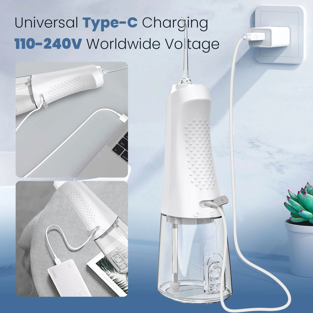 Water Dental Flosser IPX7 Waterproof Oral Picks Teeth Picks 5 Jets 4 Modes Portable Cordless JK-C3 Water Flosser Teeth Cleaner