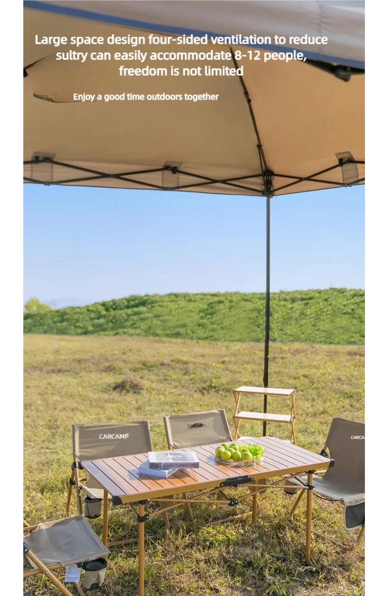 Outdoor pop-up canopy Gazebo Tent beach camping instant canopy 10x10 feet (khaki color) Convenient to carry withWith tugboat bag