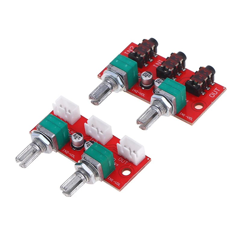 1Pc Dual Channel Stereo Passive Audio Mixing Board Signal Mixer 2 Way Input 1 Way Mixed Output