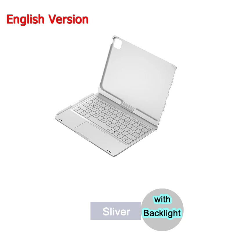Bluetooth Magic Keyboard Case For iPad Pro 11 2024 M4 2025 M5 Tablet Case Touchpad Russian Arabic Hebrew Spanish French Keyboard