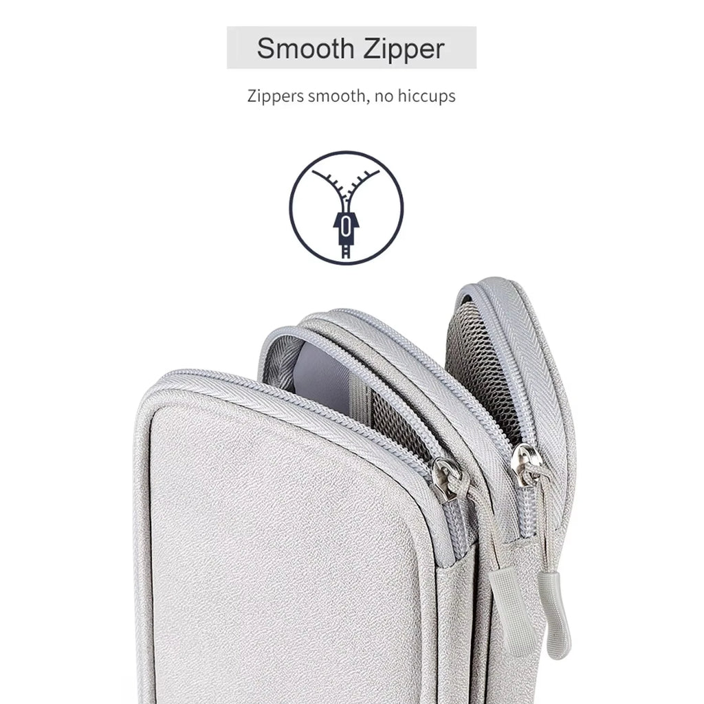 Travel Portable Digital Product Storage Bag Waterproof Double Layer Case for USB Data Cable Organizer Portable Tech Gadget Pouch