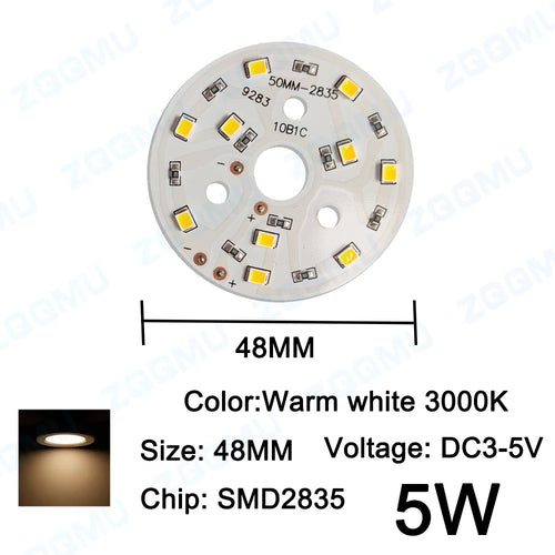 10PCS DC5V Round LED Lamp Panel 3W 5W 10W SMD5730 SMD2835 Warm White Highlight Round Round Aluminum LED Lamp Panel