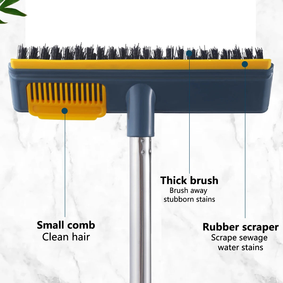 2 in 1 Household Cleaning Brush Floor Scrub Bathroom Cleaning Tools Swith Adjustable Long Handle Brush for Cleaning Tile Tools