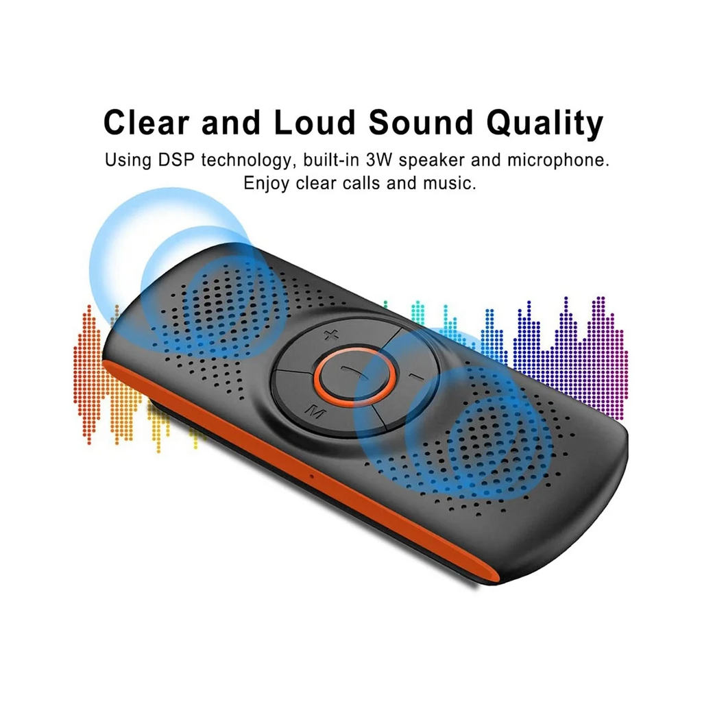 Car Bluetooth Speaker Bluetooth in Car Speakerphone for Handsfree Talking, Wireless Car Music Player with Visor Clip