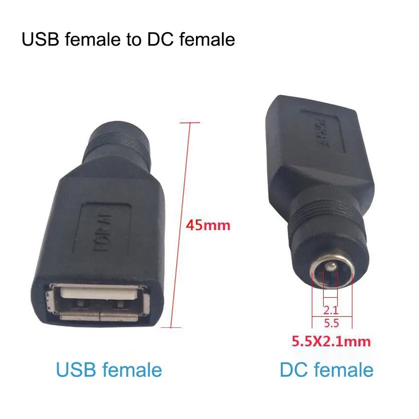 DC Female power Jack 5.5*2.1mm To USB 2.0 Male mirco type c Plug Female Jack 5V Connector converter Adapter for Laptop q1