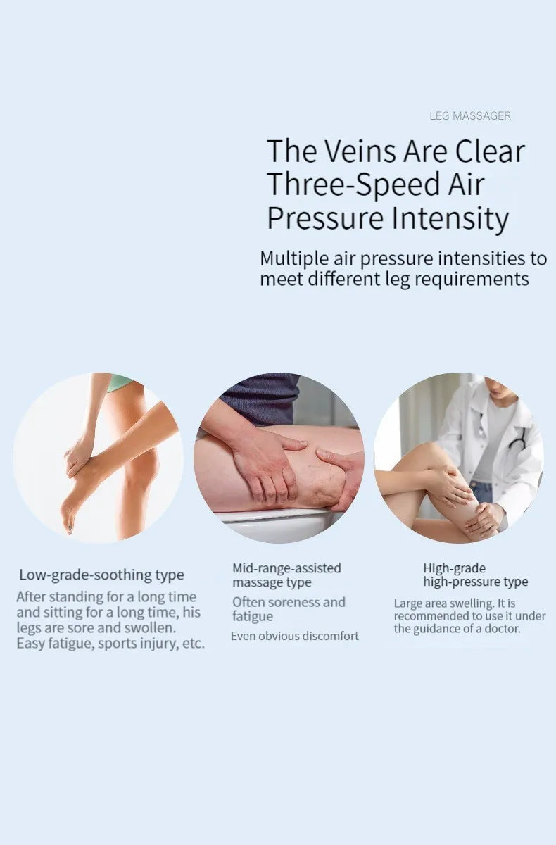 Leg And Foot Massager With Bag Circulation Sequential Air Compression Massage To Promote Blood Circulation Weight Loss Device