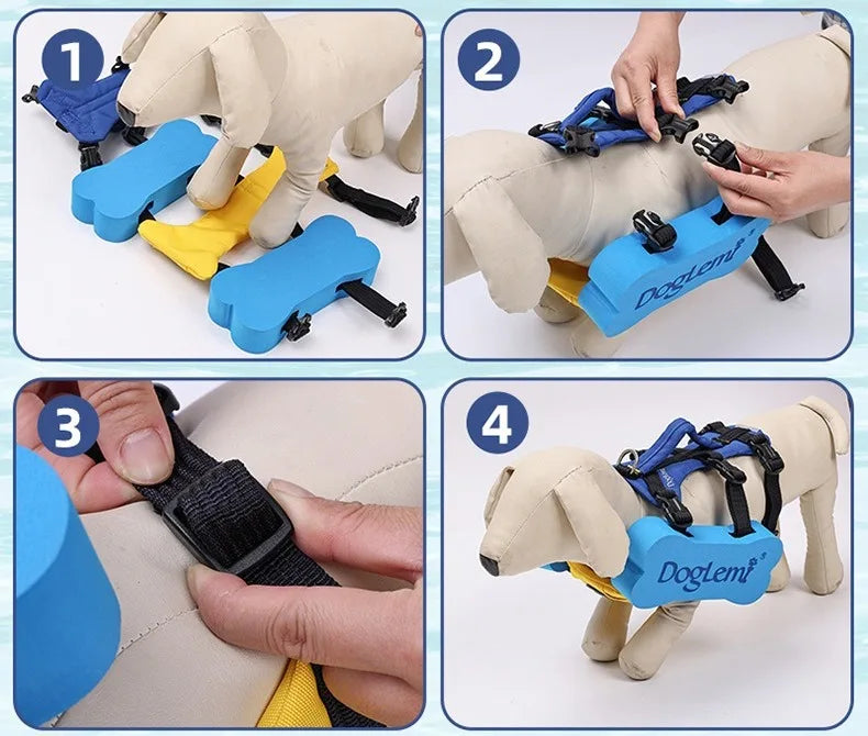 2 in 1 Summer Dog Swimming Rescue Vest Harnesses Adjustable Dogs Life Saving Jacket Swim Chest Strap Walking Out Vest Harnesses