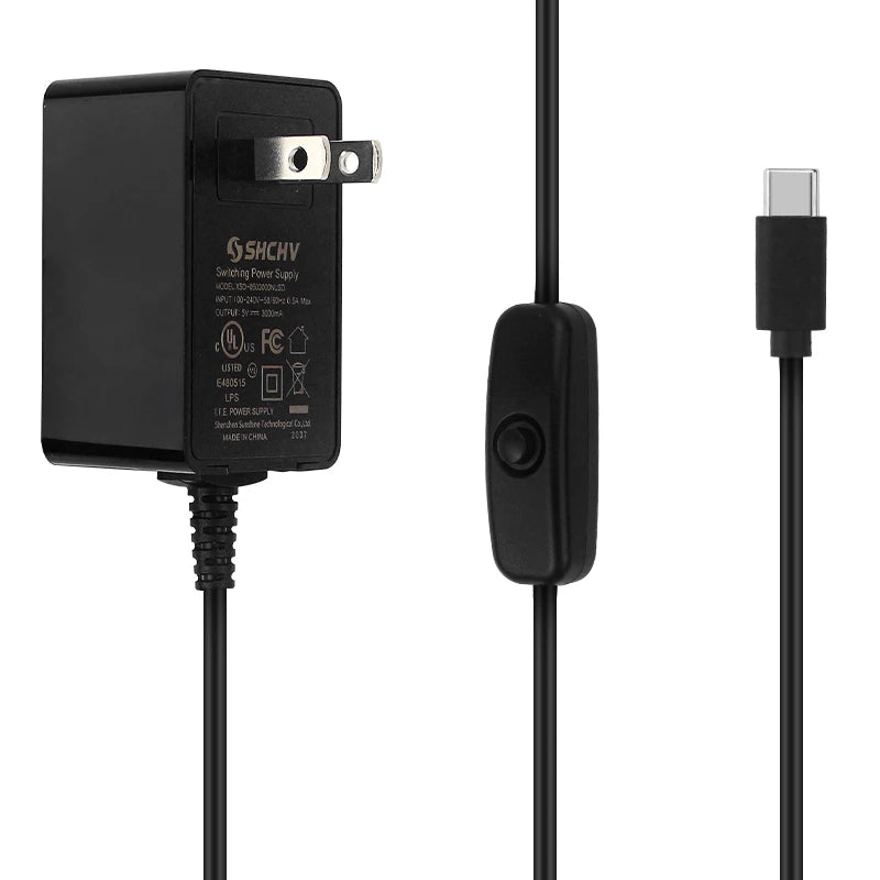 Raspberry Pi Power Supply 5V 3A USB Type C Power Adapter With Switch CE Certification Charger For Raspberry Pi 4B