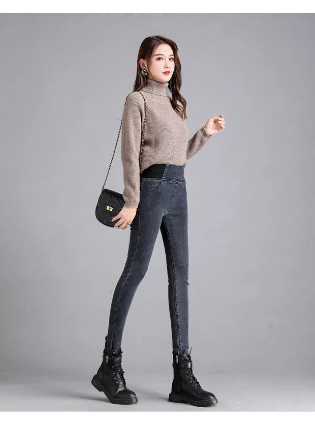Jeans Oversize 26-38 Slim Denim Pants Women's High Waist Skinny Jean Vintage Wash Pencil Stretch Vaqueros Leggings Pantalones