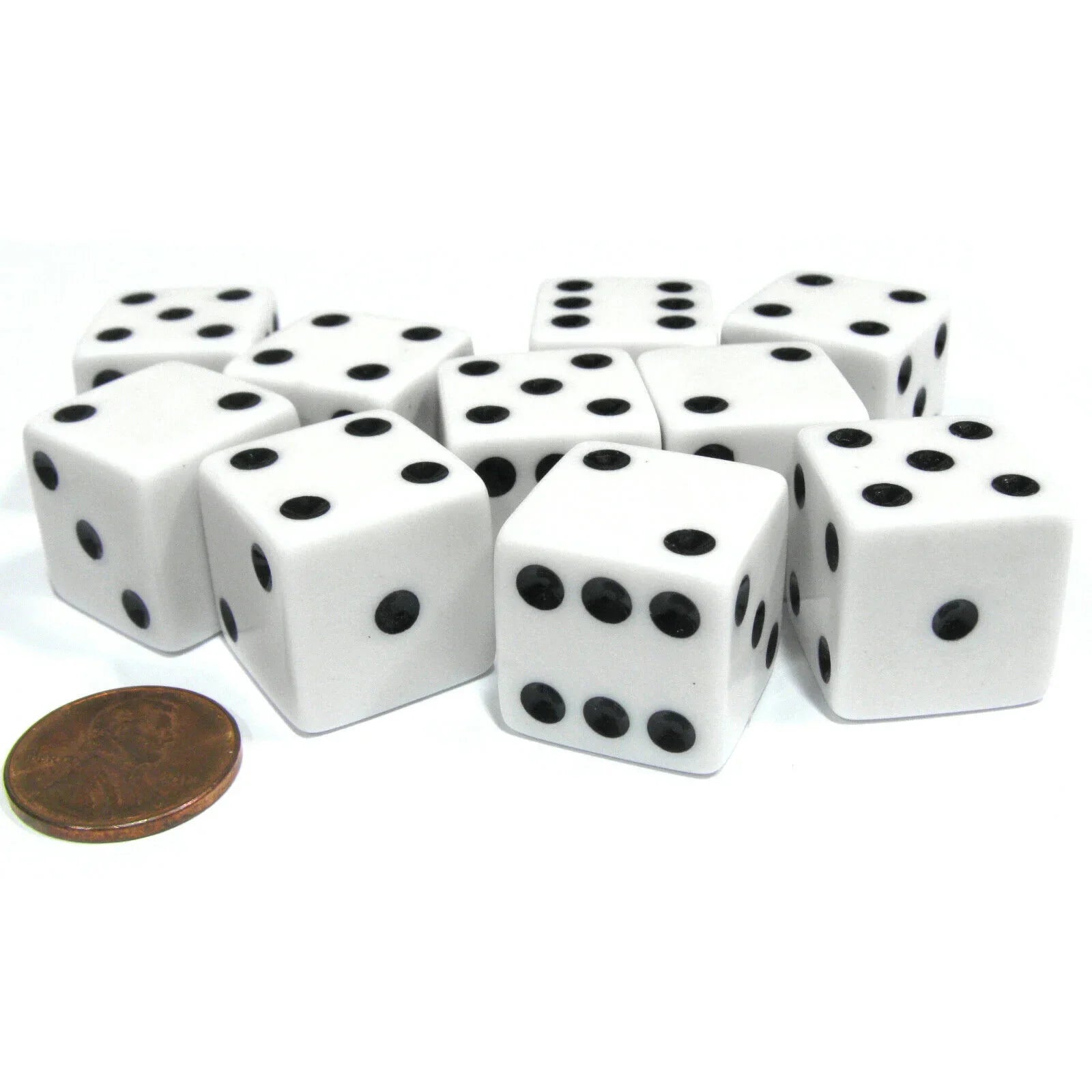 10pcs/set White  Dice Board Game Accessories 19mm