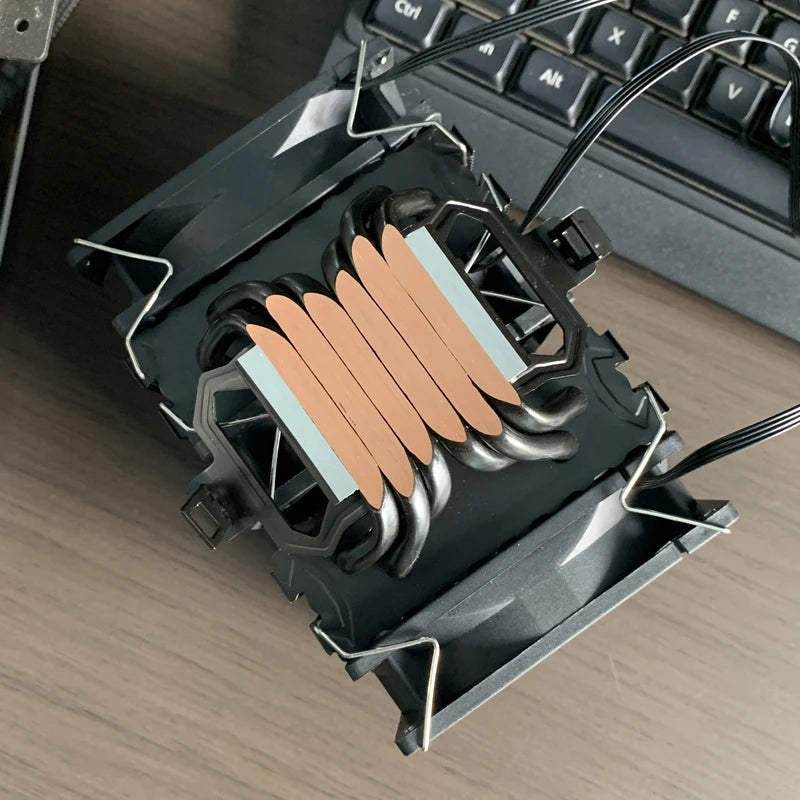 CPU Air Cooler 4PIN PWM 6 Heat Pipe PC Processor Radiator for LGA1700 1200 1150 1151 1155 1156 2011 X99 AMD AM4 AM5 Ventilador