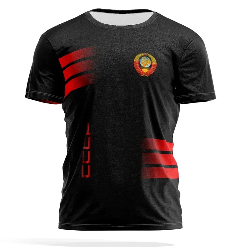 Russia Flag 3d Print T-shirt For Men Loose Short Sleeve Tactical T Shirts Summer Cool Street Sports Fitness Tees Men's Clothing