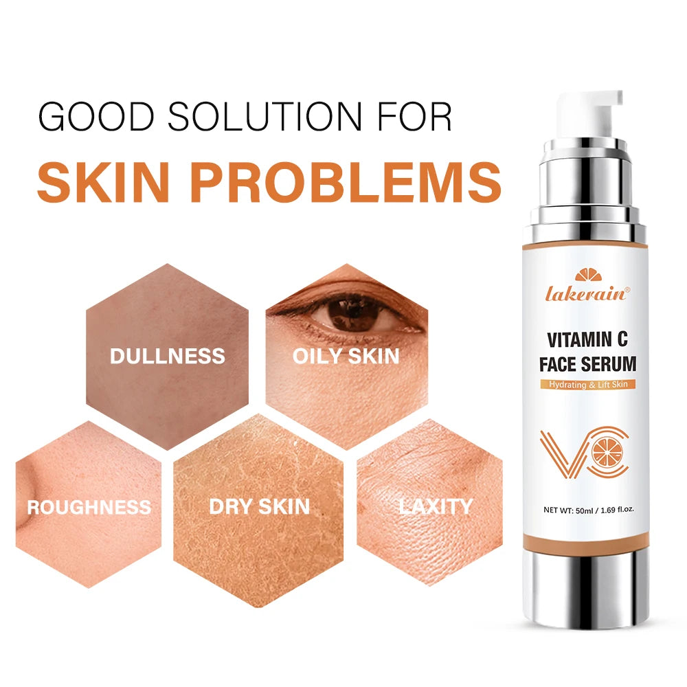 Super Vitamin C Serum for Face Dark Spot Remover for Face Skin Care Hyaluronic Acid Serum Targets Age Spots Hydrates and Wrinkle