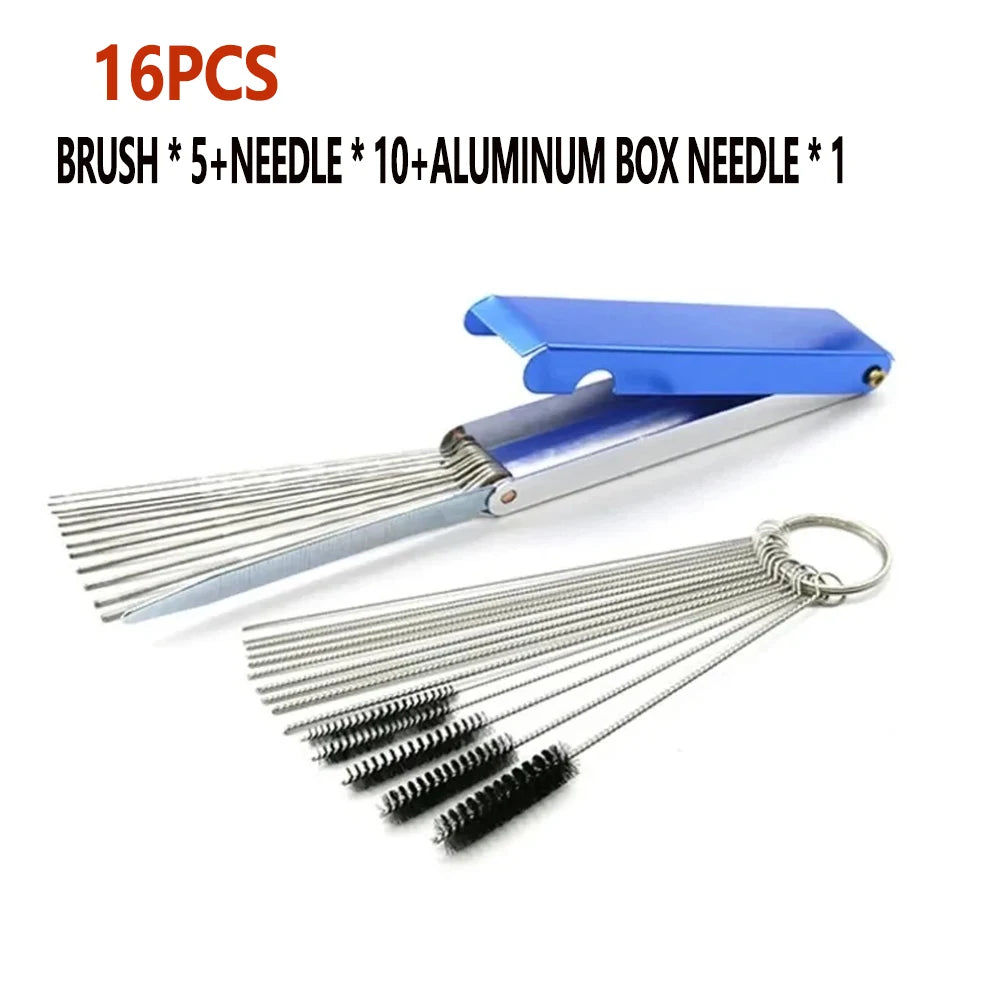 Cleaning Needles Brushes Carburetor Carbon Dirt Jet Remove for Automobile MotorcycleWelder Carb Chainsaw Cleaner Tools